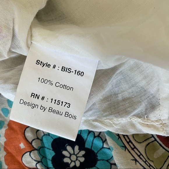 Flowy multi-colored pattern skirt with gold trim - Picture 6 of 6